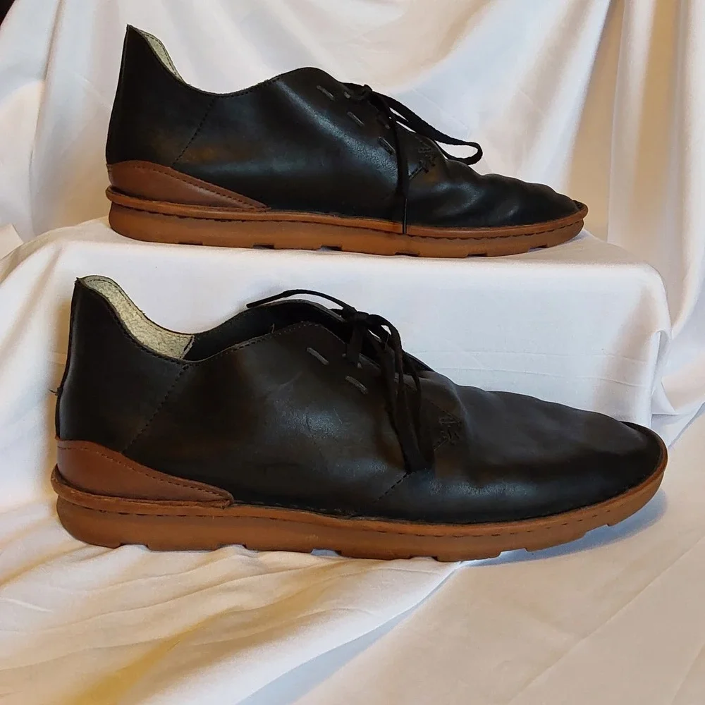 Clarks Shoes Men's Black Size 10 Leather Oxfords Lace Up